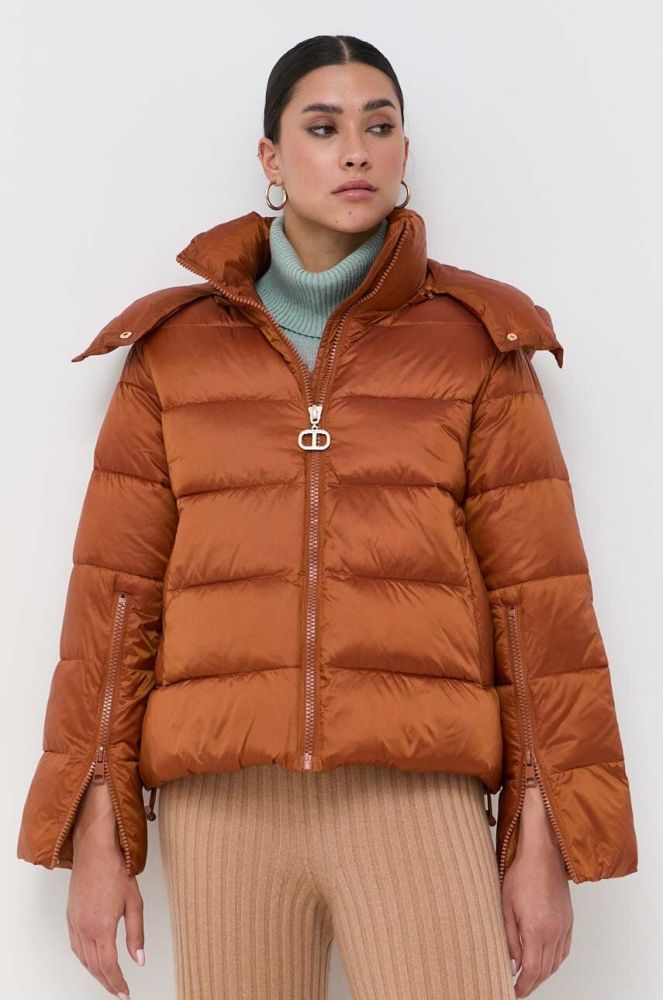 Куртка Twinset жіноча колір коричневий зимова oversize