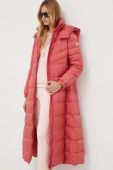 Пухова куртка Twinset жіноча колір рожевий перехідна