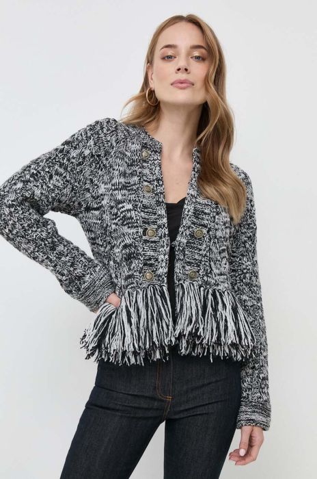 Кардиган з домішкою вовни Twinset колір чорний теплий