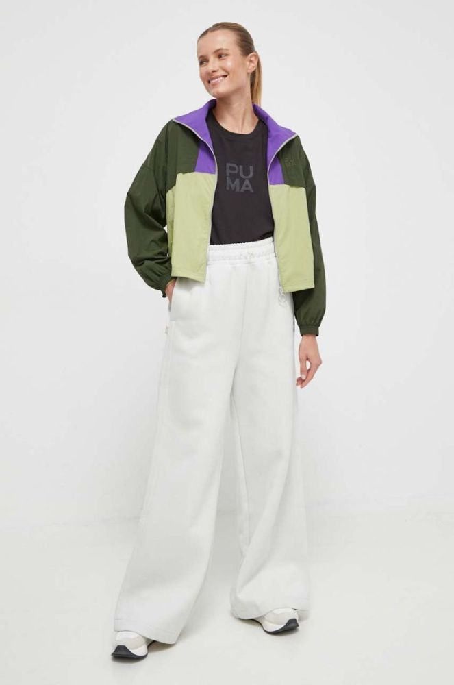 Куртка Puma жіноча колір зелений перехідна oversize фото 2