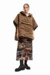 Дитяча куртка Desigual жіноча колір коричневий перехідна oversize