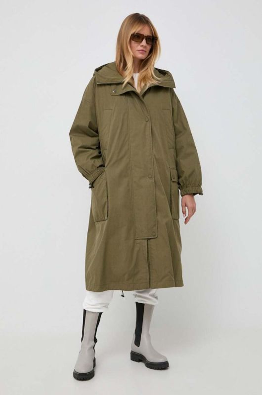 Куртка Weekend Max Mara жіноча колір зелений перехідна oversize фото 2