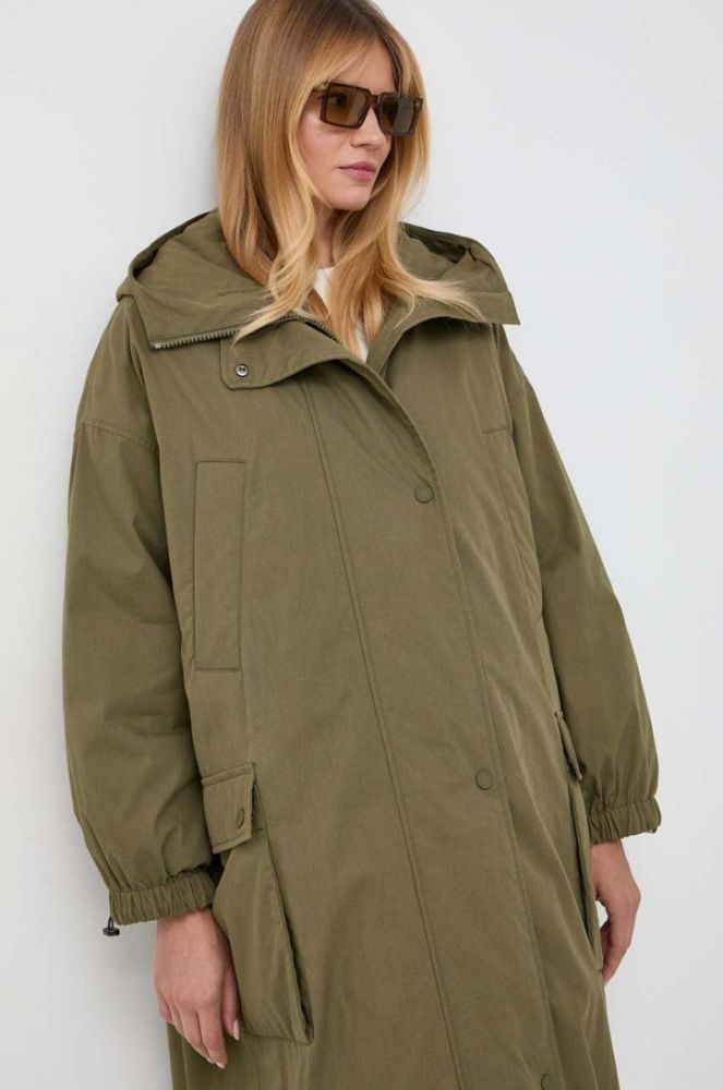 Куртка Weekend Max Mara жіноча колір зелений перехідна oversize фото 8