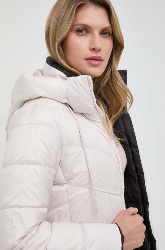 Двостороння пухова куртка Weekend Max Mara жіноча колір бежевий зимова фото 5