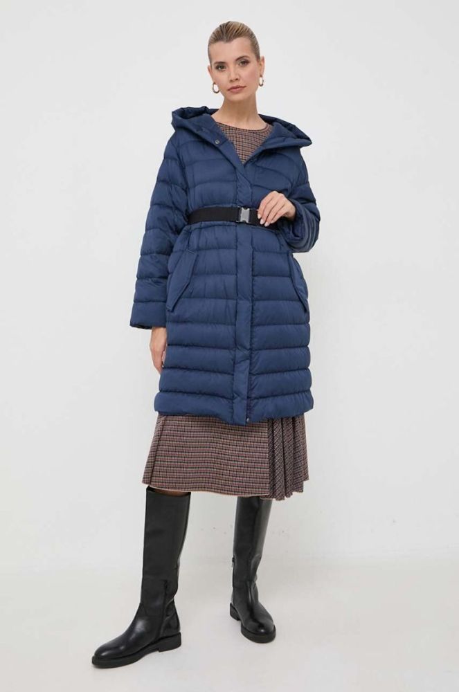 Пухова куртка Weekend Max Mara жіноча колір синій зимова фото 2