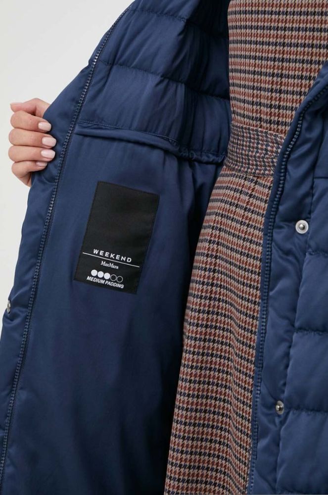 Пухова куртка Weekend Max Mara жіноча колір синій зимова фото 6