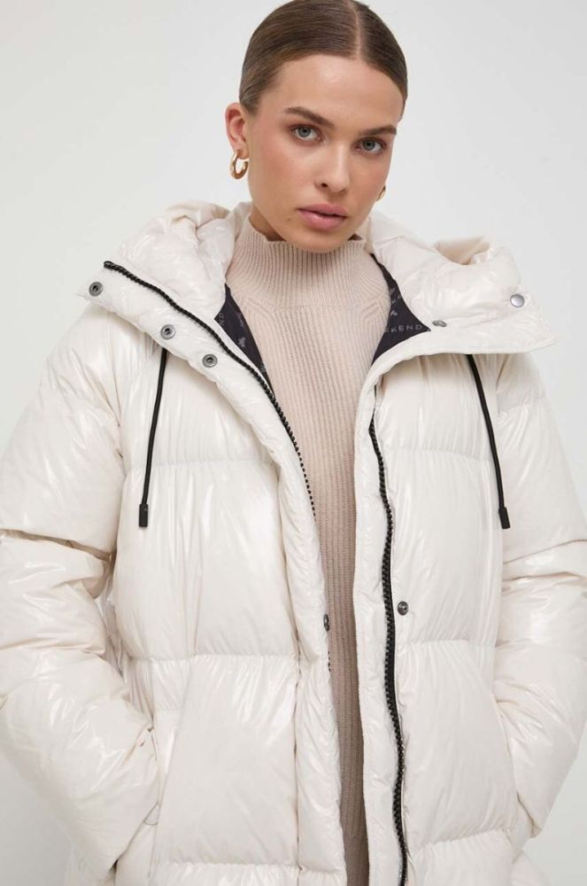 Пухова куртка Weekend Max Mara жіноча колір бежевий зимова (3621740) фото 4