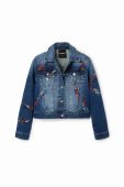 Джинсова куртка Desigual жіноча перехідна колір блакитний (3485863)