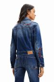 Джинсова куртка Desigual жіноча перехідна колір блакитний (3485863)