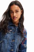 Джинсова куртка Desigual жіноча перехідна колір блакитний (3485863)