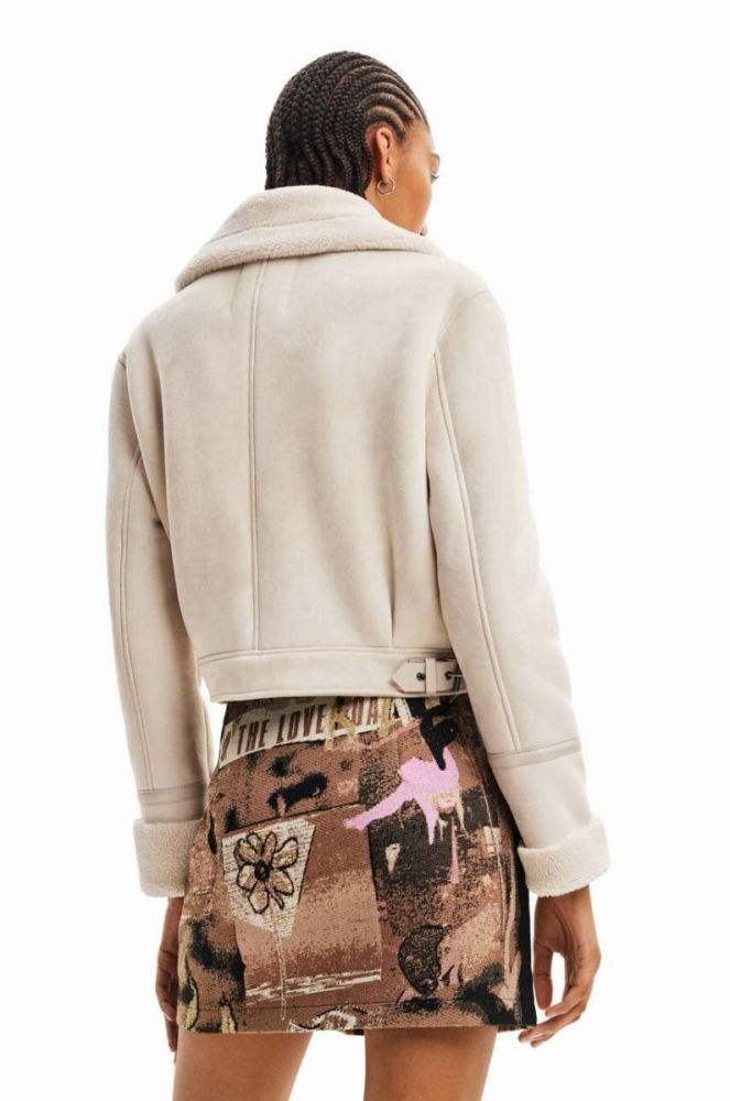 Куртка Desigual 23WWEW05 WOMAN WOVEN PU COAT жіноча колір бежевий перехідна фото 2
