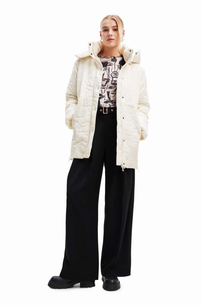 Куртка Desigual жіноча колір білий перехідна (3481630)