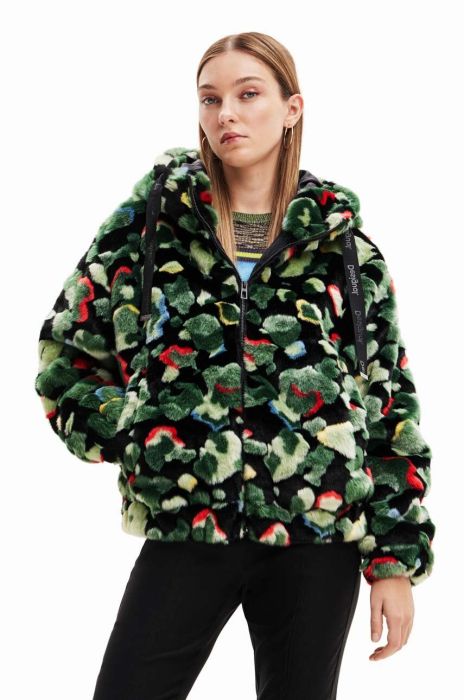 Куртка Desigual жіноча зимова oversize колір барвистий
