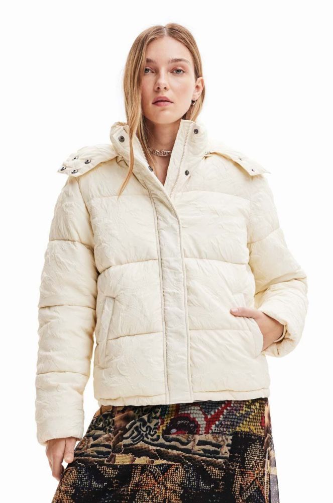 Куртка Desigual жіноча колір бежевий зимова (3477422)