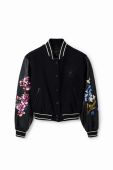 Куртка-бомбер Desigual 23WWEW88 WOMAN WOVEN JACKET жіноча колір чорний перехідна