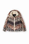 Куртка Desigual 23WWEW90 WOMAN WOVEN PADDED SHORT OVERCO жіноча колір бежевий зимова