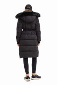 Пальто Desigual 23WWEWAZ WOMAN WOVEN PADDED LONG OVERCOA жіноче колір чорний зимове