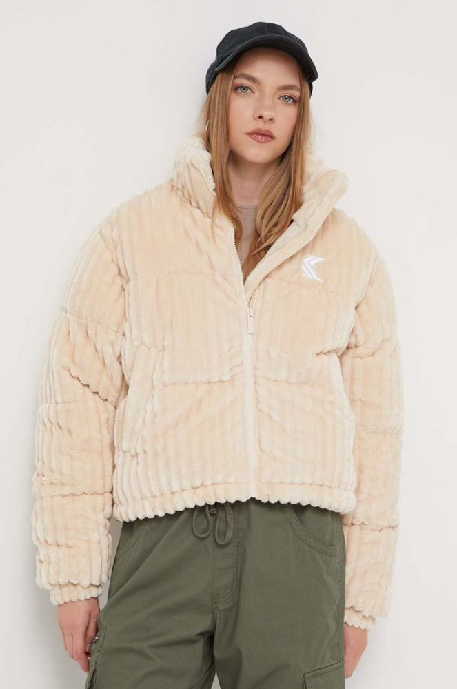 Куртка Karl Kani жіноча колір бежевий зимова (3567333)