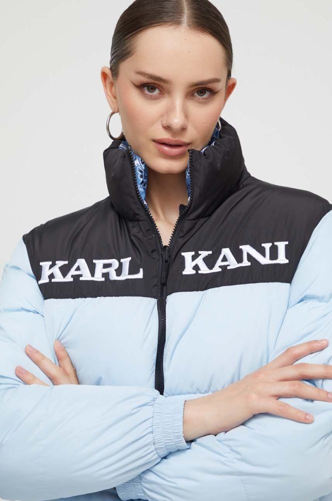Двостороння куртка Karl Kani жіноча зимова колір блакитний