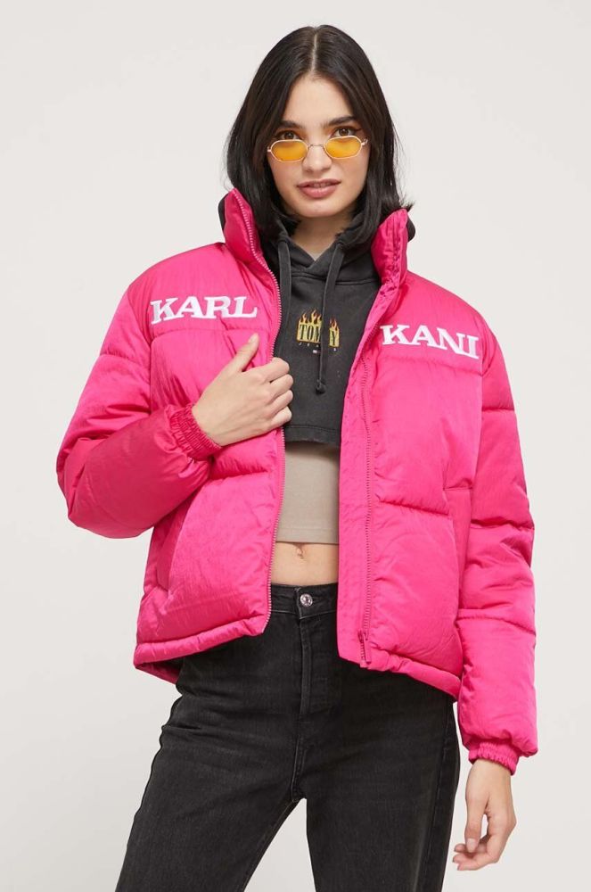 Куртка Karl Kani жіноча колір рожевий зимова