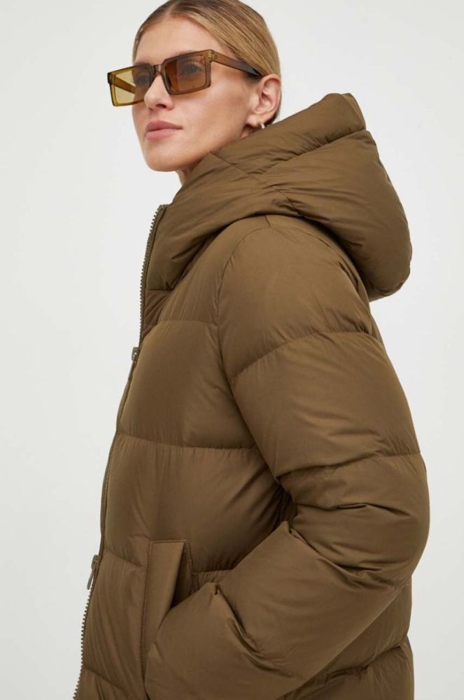 Пухова куртка Marc O'Polo жіноча колір зелений зимова oversize фото 4