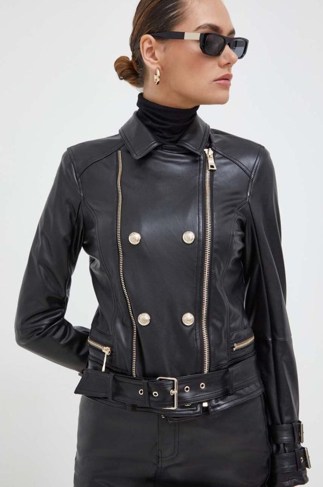 Куртка Guess жіноча колір чорний перехідна (3605688)