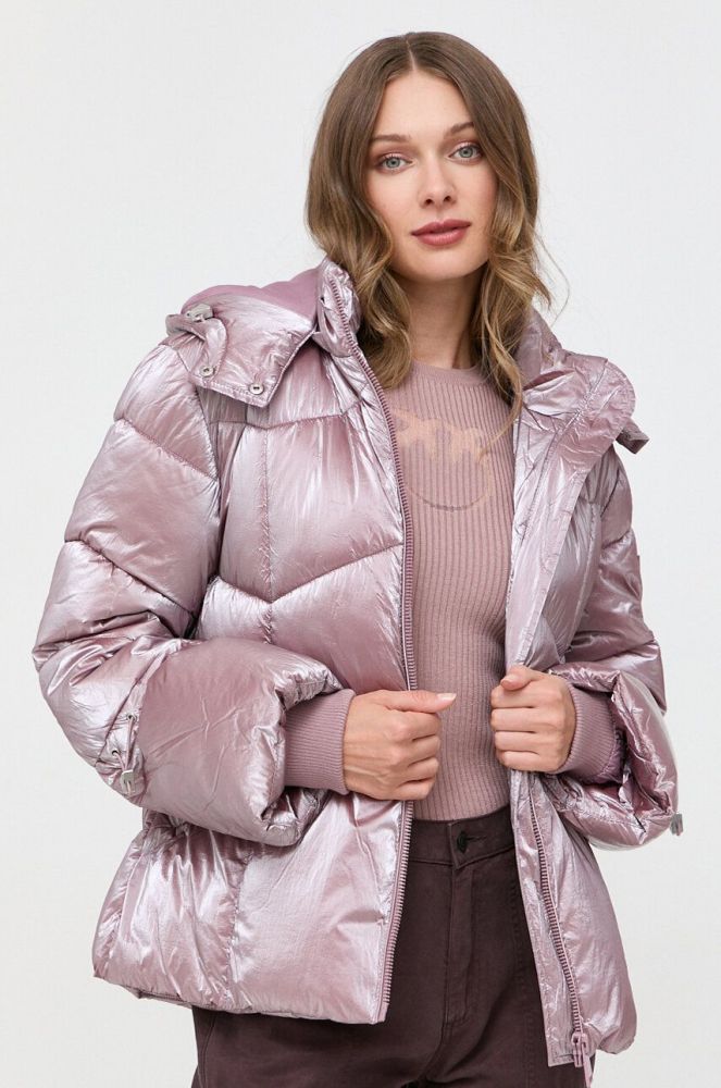 Куртка Guess жіноча колір рожевий зимова (3554117)