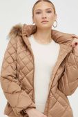 Пухова куртка Guess жіноча колір бежевий зимова (3504022)