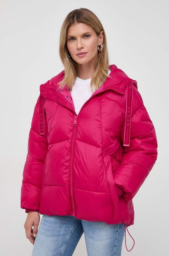 Куртка Guess жіноча колір рожевий зимова (3614079)