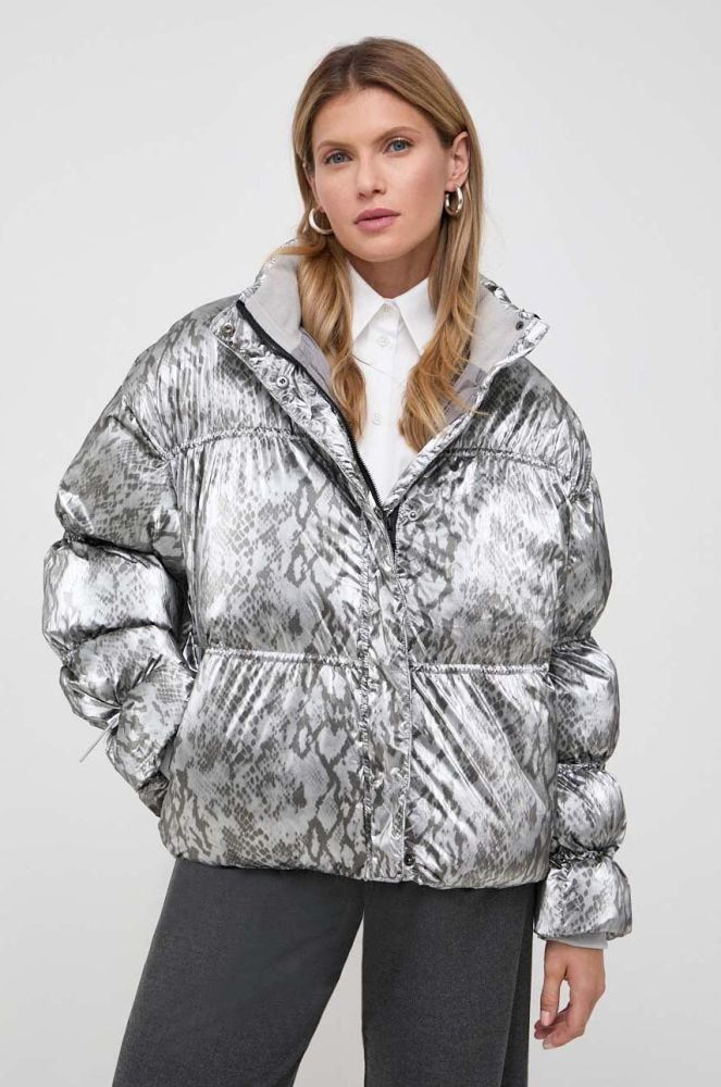 Куртка Guess жіноча колір срібний зимова oversize