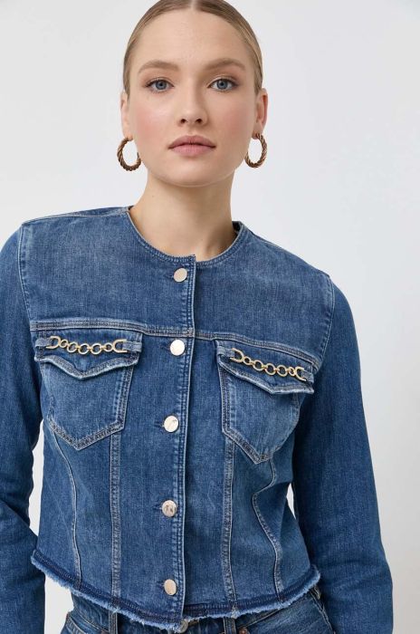 Джинсова куртка Guess жіноча перехідна колір блакитний (3554154)