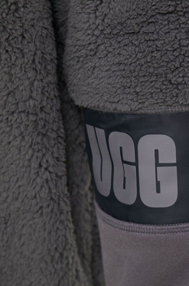 Кофта UGG жіноча колір чорний з капюшоном з принтом фото 5
