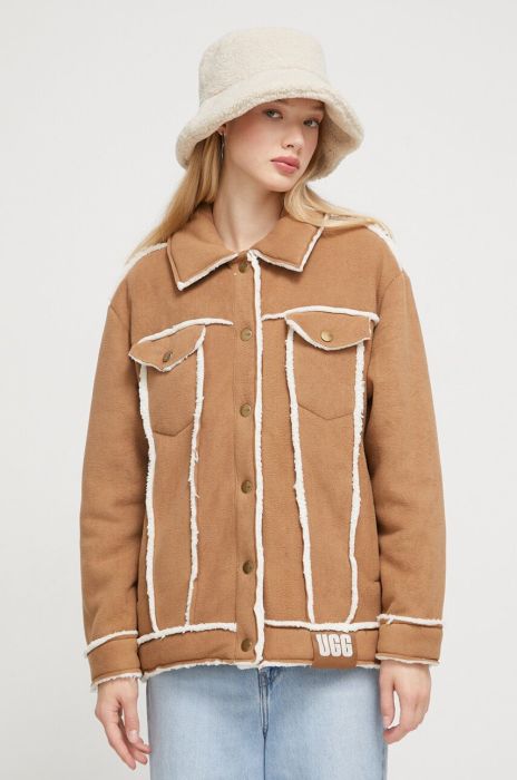 Куртка UGG жіноча колір коричневий перехідна (3602092)