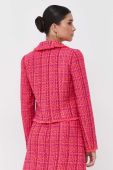 Піджак з домішкою вовни Luisa Spagnoli колір рожевий однобортний візерунок