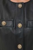 Шкіряна куртка Luisa Spagnoli жіноча колір чорний перехідна