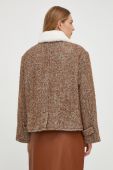 Куртка з домішкою вовни Custommade колір коричневий перехідна