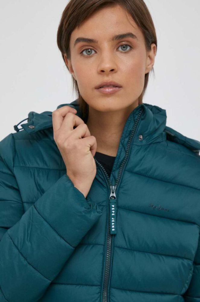 Куртка Pepe Jeans жіноча колір зелений зимова (3519885) фото 4