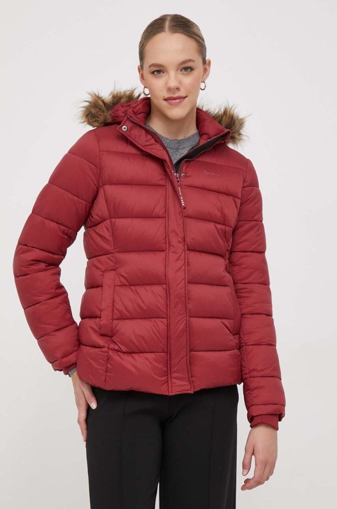 Куртка Pepe Jeans жіноча колір бордовий зимова (3614114)