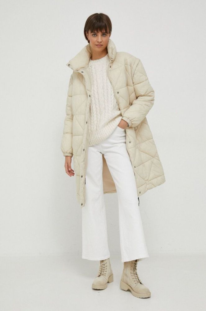 Куртка Pepe Jeans жіноча колір бежевий перехідна oversize фото 2