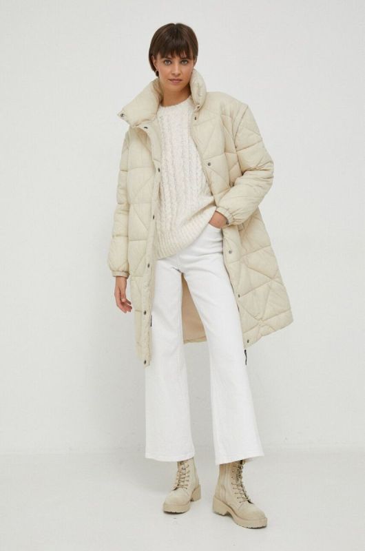 Куртка Pepe Jeans жіноча колір бежевий перехідна oversize фото 2