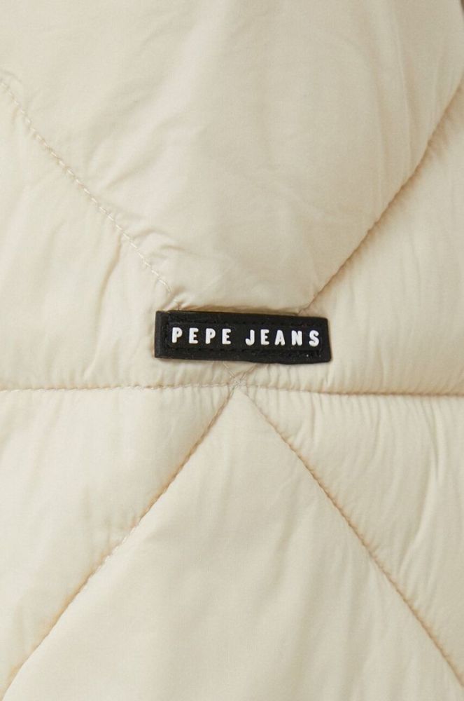 Куртка Pepe Jeans жіноча колір бежевий перехідна oversize фото 6