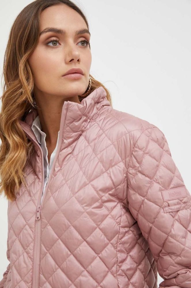Пухова куртка Max Mara Leisure жіноча колір рожевий перехідна фото 5
