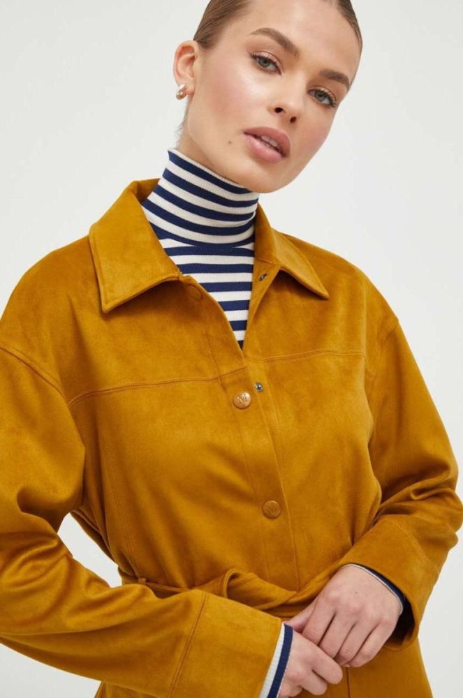 Куртка Max Mara Leisure жіноча колір жовтий перехідна фото 4