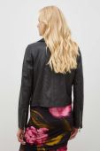 Шкіряна куртка Alohas жіноча колір чорний перехідна