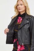 Шкіряна куртка Alohas жіноча колір чорний перехідна