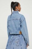 Джинсова куртка Moschino Jeans жіноча перехідна oversize колір блакитний (3402926)