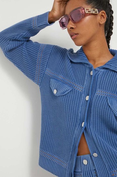 Джемпер Moschino Jeans жіночий теплий колір блакитний