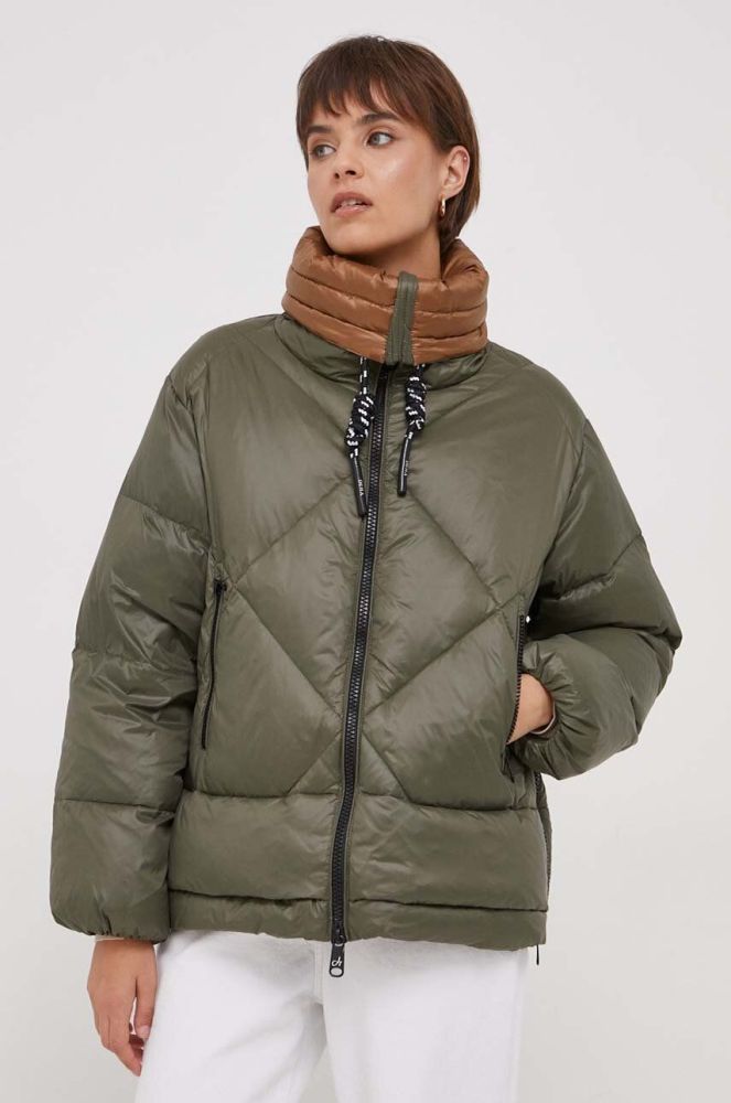 Пухова куртка Deha жіноча колір зелений зимова