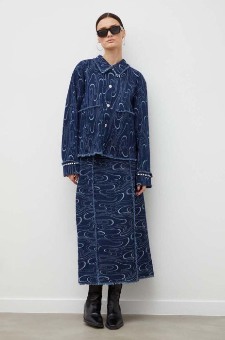 Джинсова куртка R?sum? жіноча колір синій перехідна