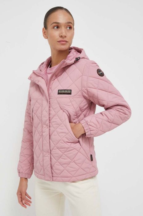 Куртка Napapijri жіноча колір рожевий перехідна